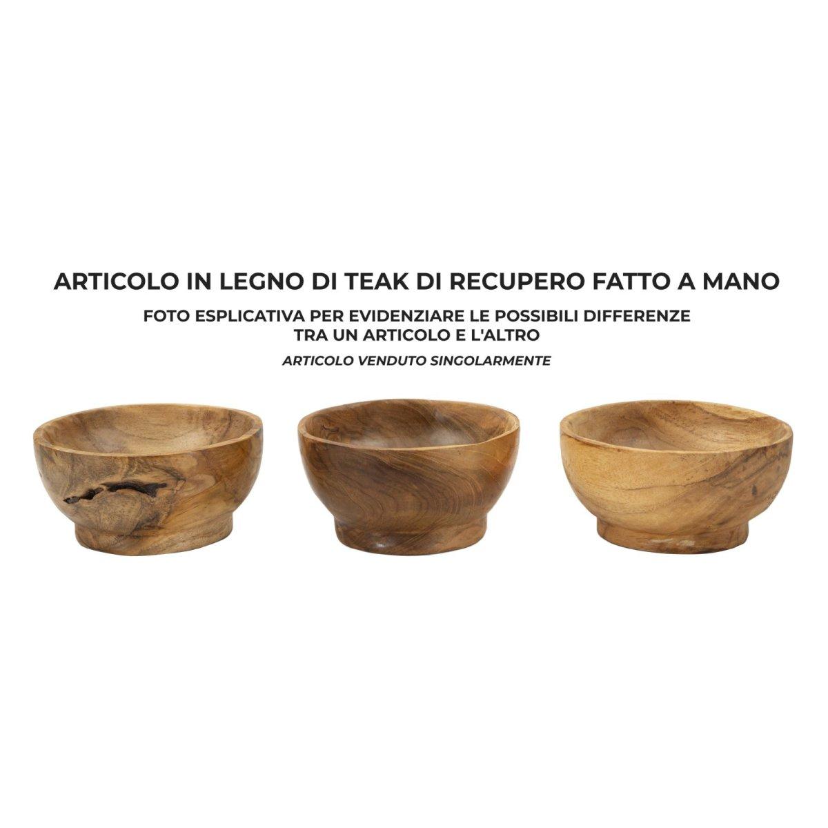 S/tasche butot in teak ric. cm Ø 15x8 min 2 (pezzi unici - non rip. in serie)