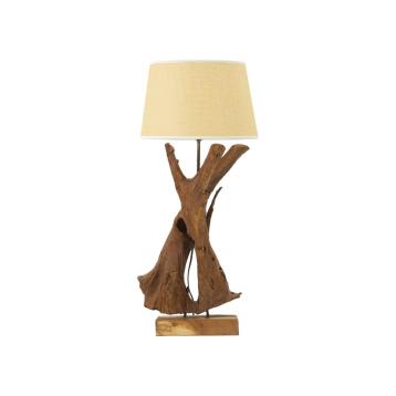Lampada da tavolo in teak riciclato cm 35x80 (pezzi unici - non rip. in serie)