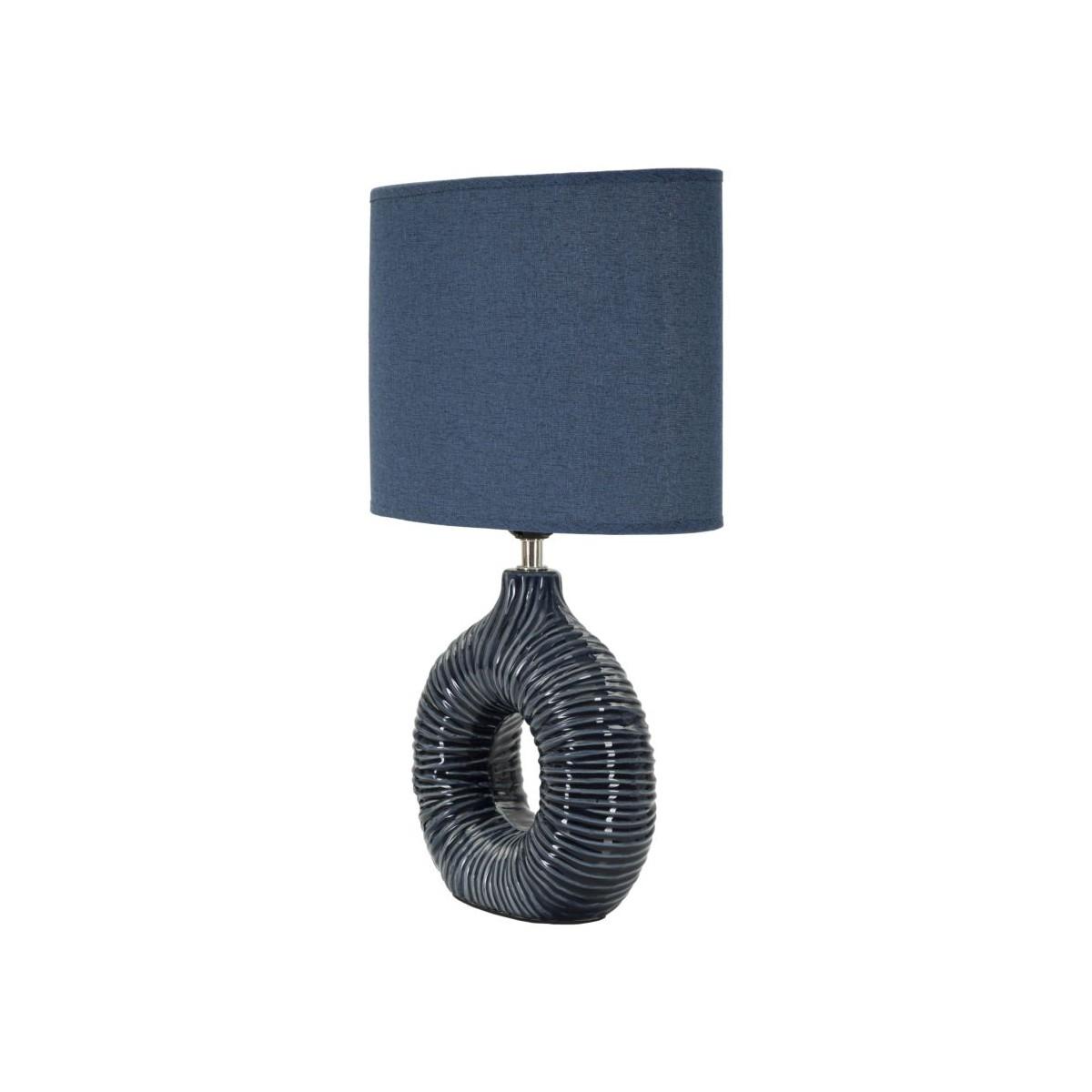 Lampada da tavolo seta blu cm 28,5x15x43