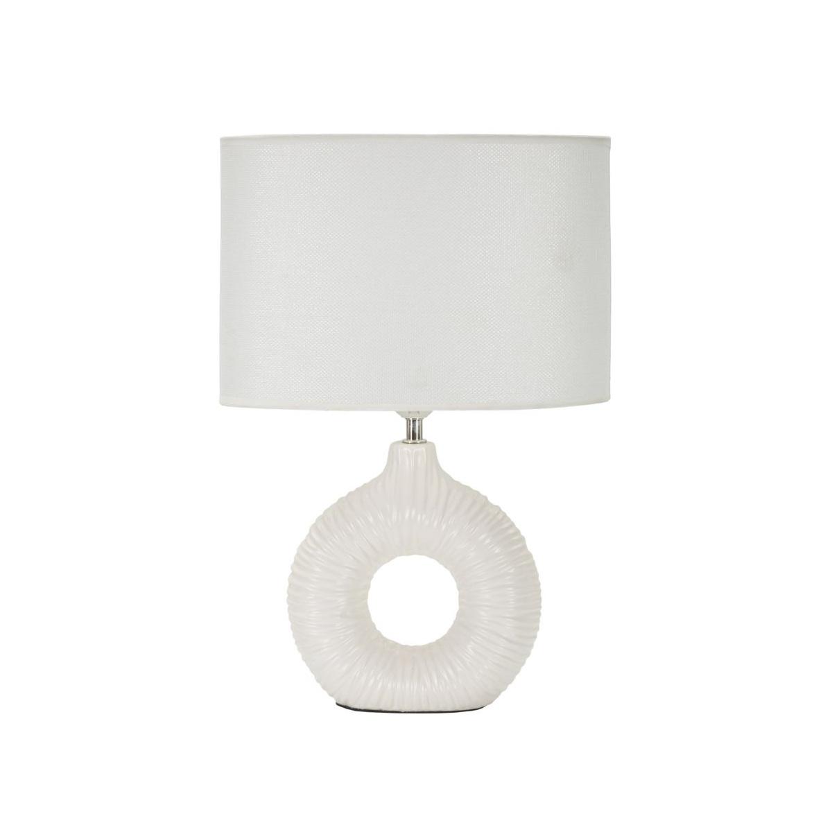 Lampada da tavolo seta bianca cm 28,5x15x43