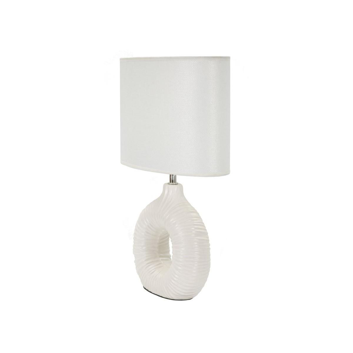 Lampada da tavolo seta bianca cm 28,5x15x43