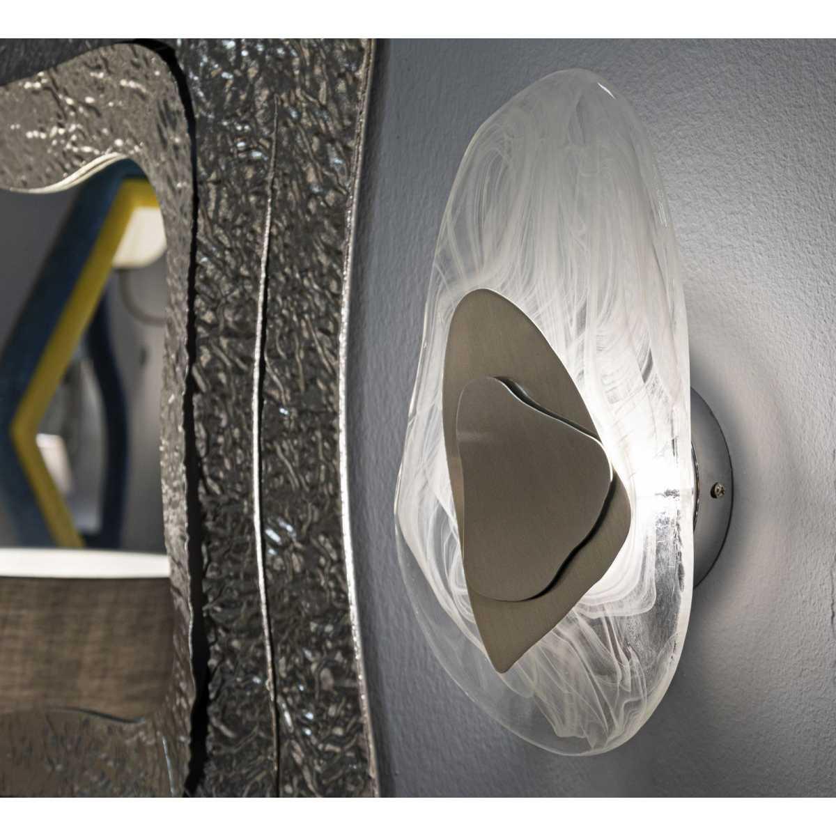 Lampada da muro ocean silver cm 21x8x31