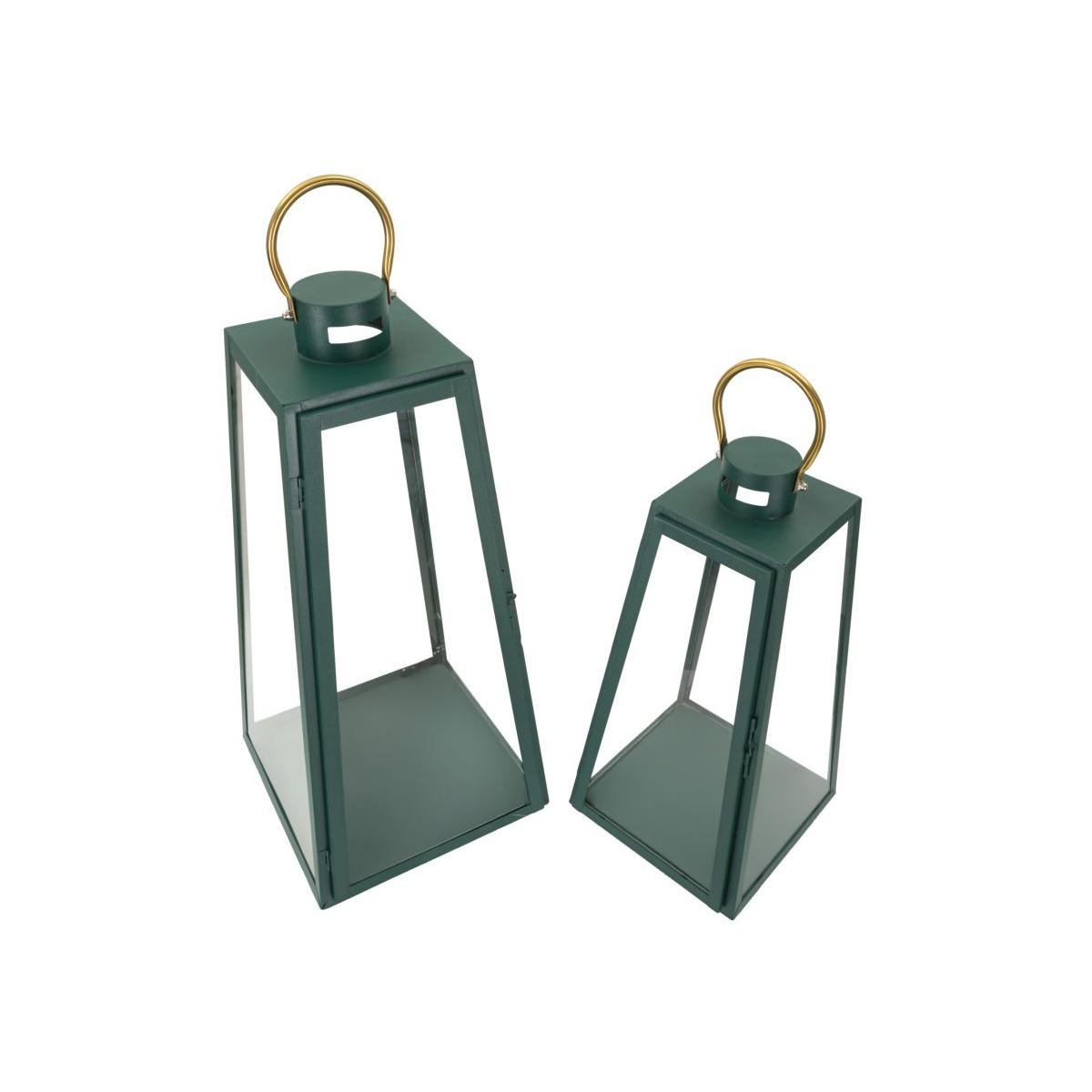 Lanterne grent set 2 pz cm Ø 25x25x57-20x20x45