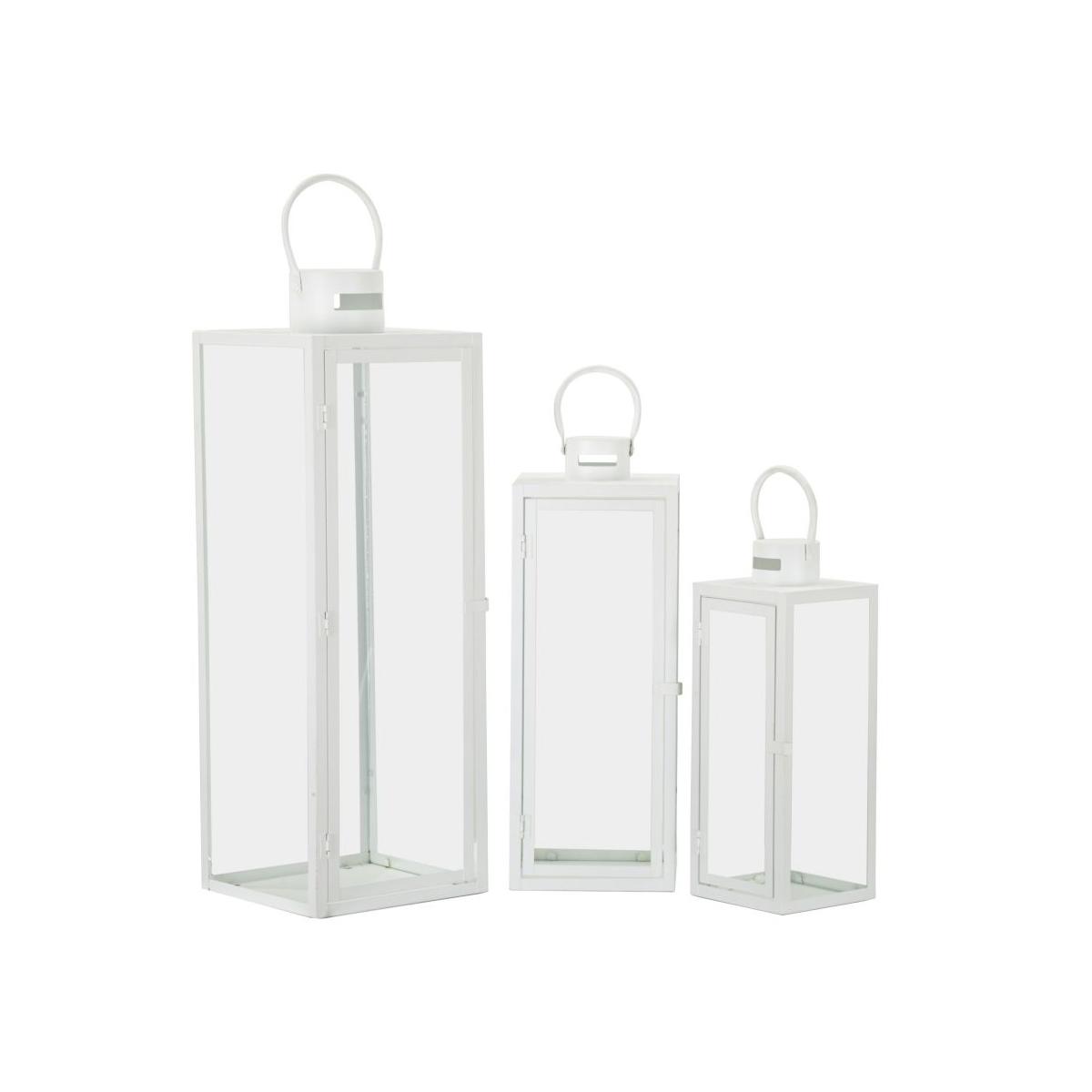 Lanterne white set 3 pz cm 22x22x66-18x18x49,5-14x14x39