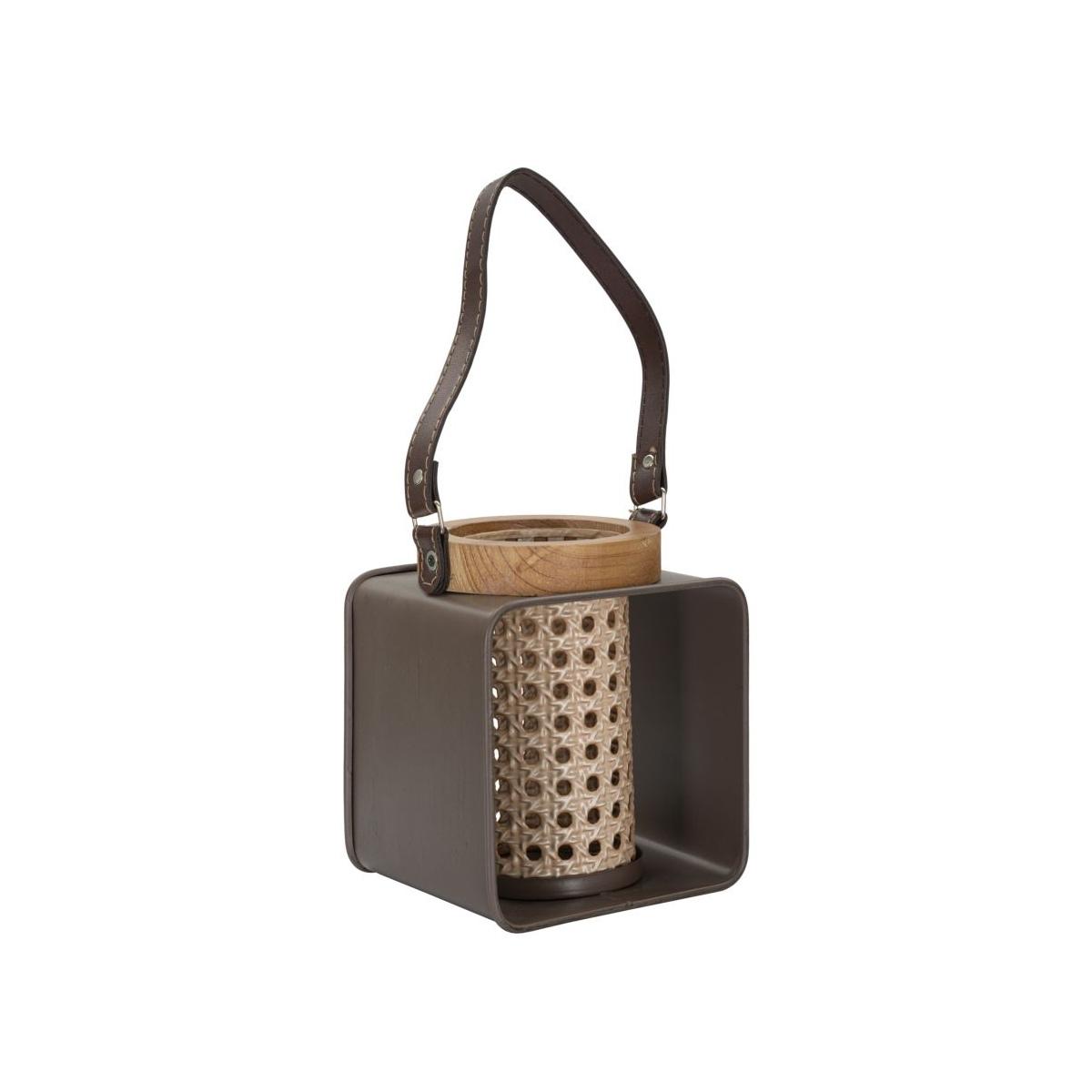 Lanterna iron-rattan cm 16x13x20 min 2