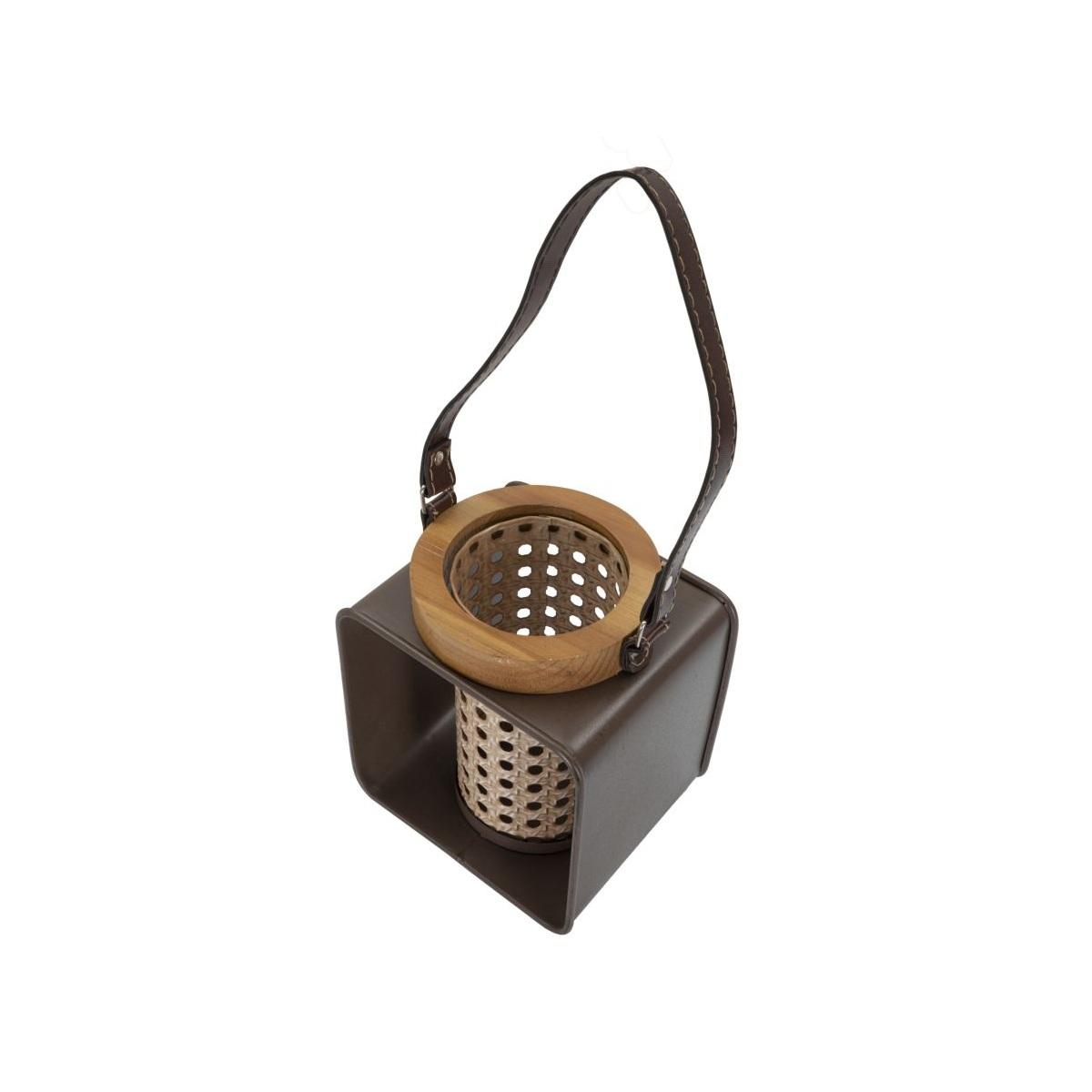 Lanterna iron-rattan cm 16x13x20 min 2