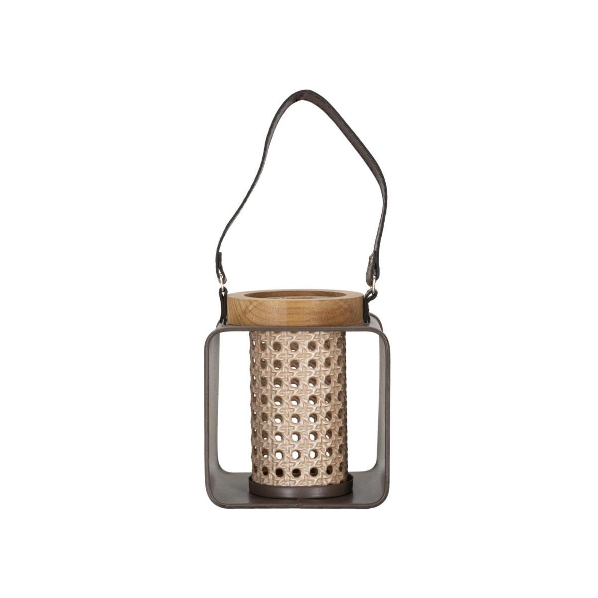 Lanterna iron-rattan cm 16x13x20 min 2
