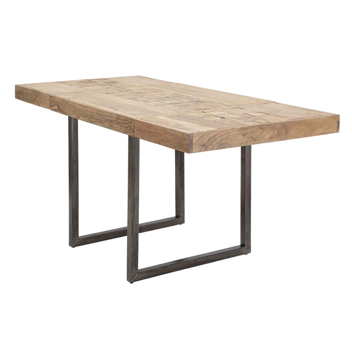 Tavolo da pranzo mumbai quad. all. cm 80x80x77-lung. t. 160 ( acacia nilotica)
