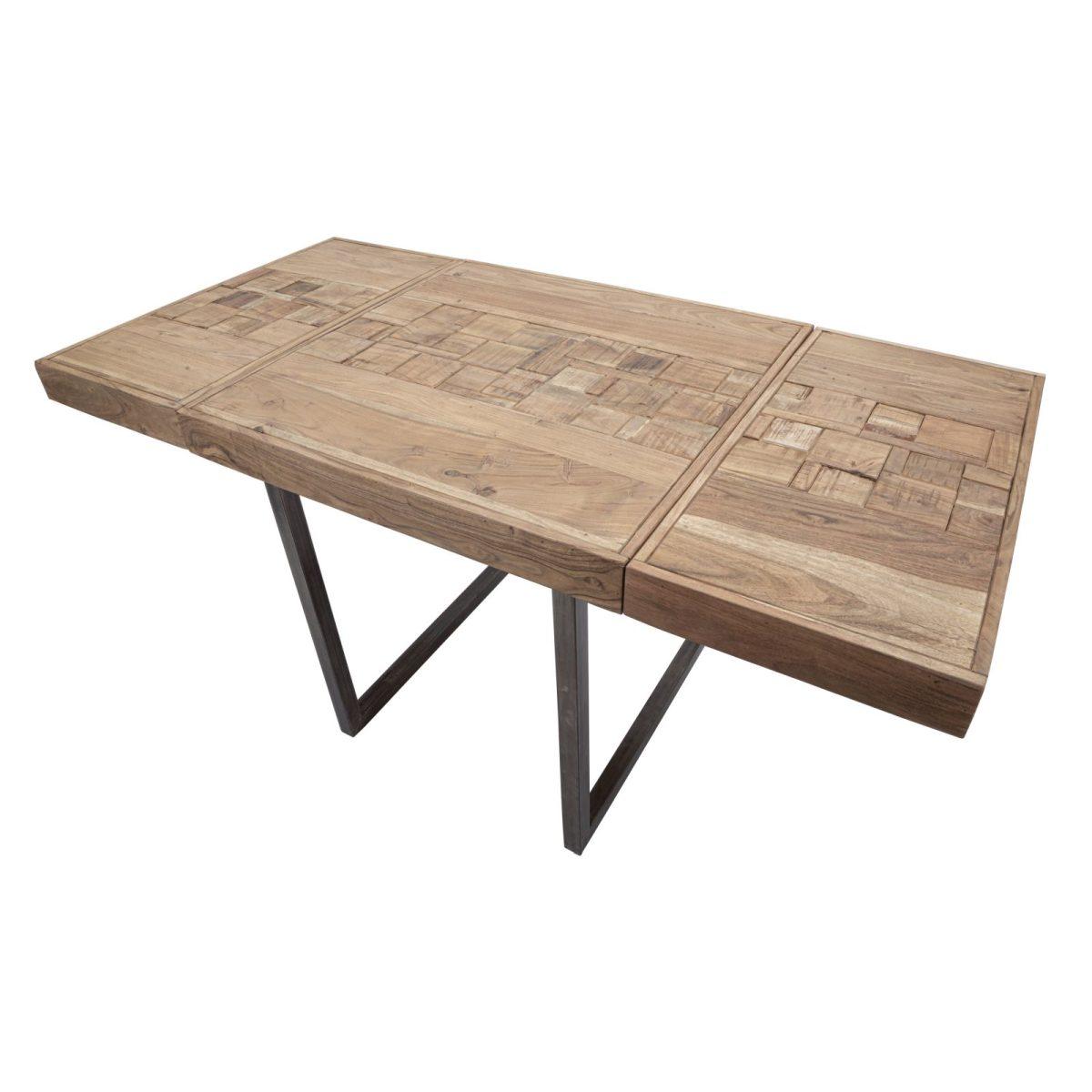 Tavolo da pranzo mumbai quad. all. cm 80x80x77-lung. t. 160 ( acacia nilotica)