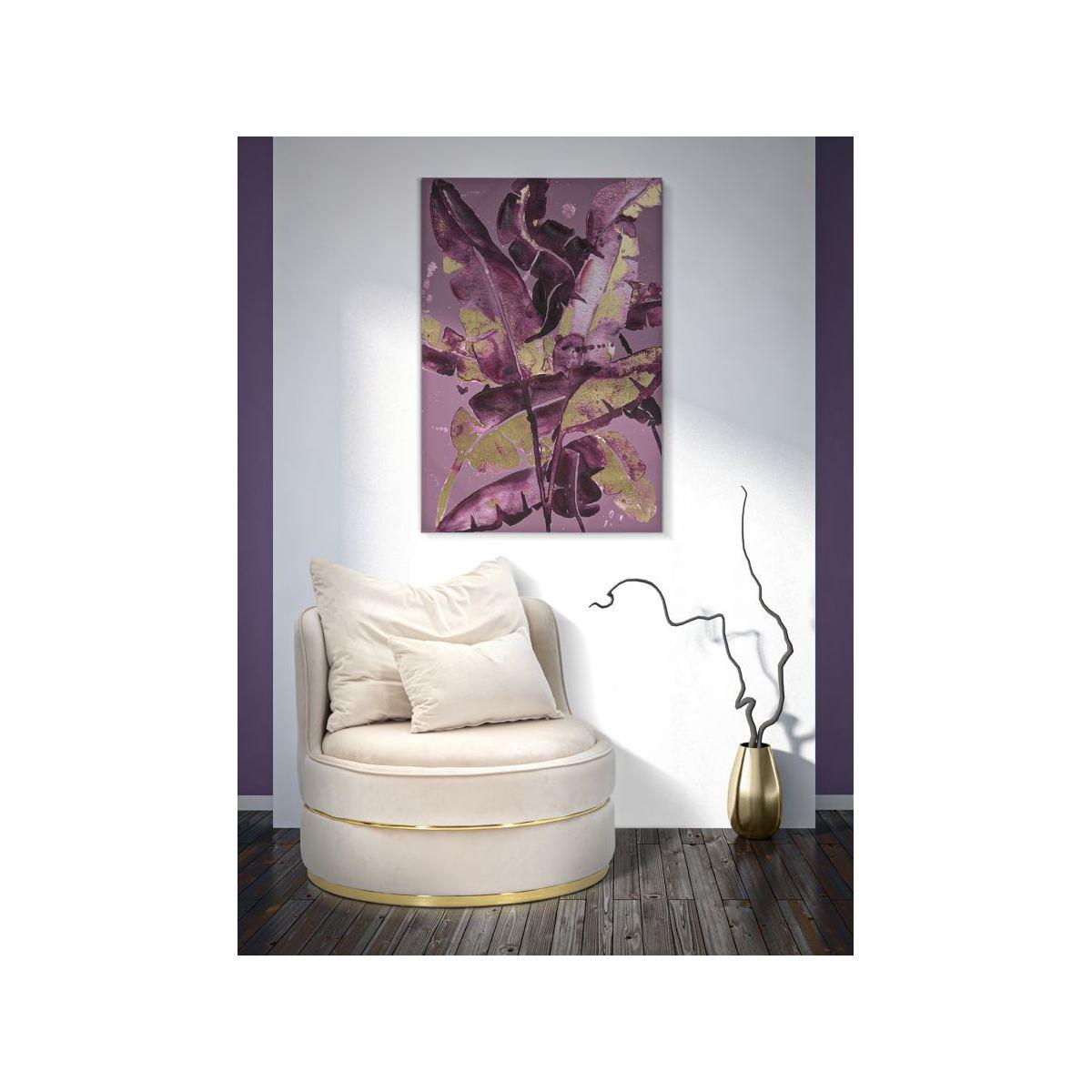 Stampa dipinta dark leaves cm 80x3x120