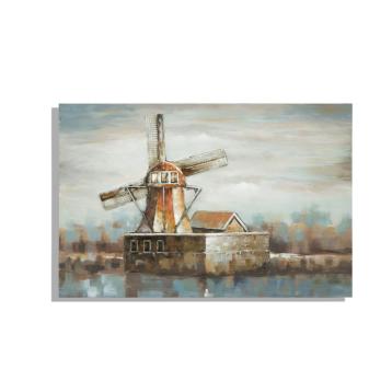 Dipinto su tela mulino a vento cm 120x3,7x80