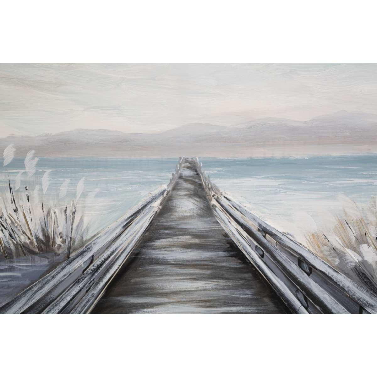 Dipinto su tela pontile cm 120x3,8x80