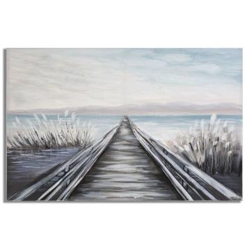 Dipinto su tela pontile cm 120x3,8x80