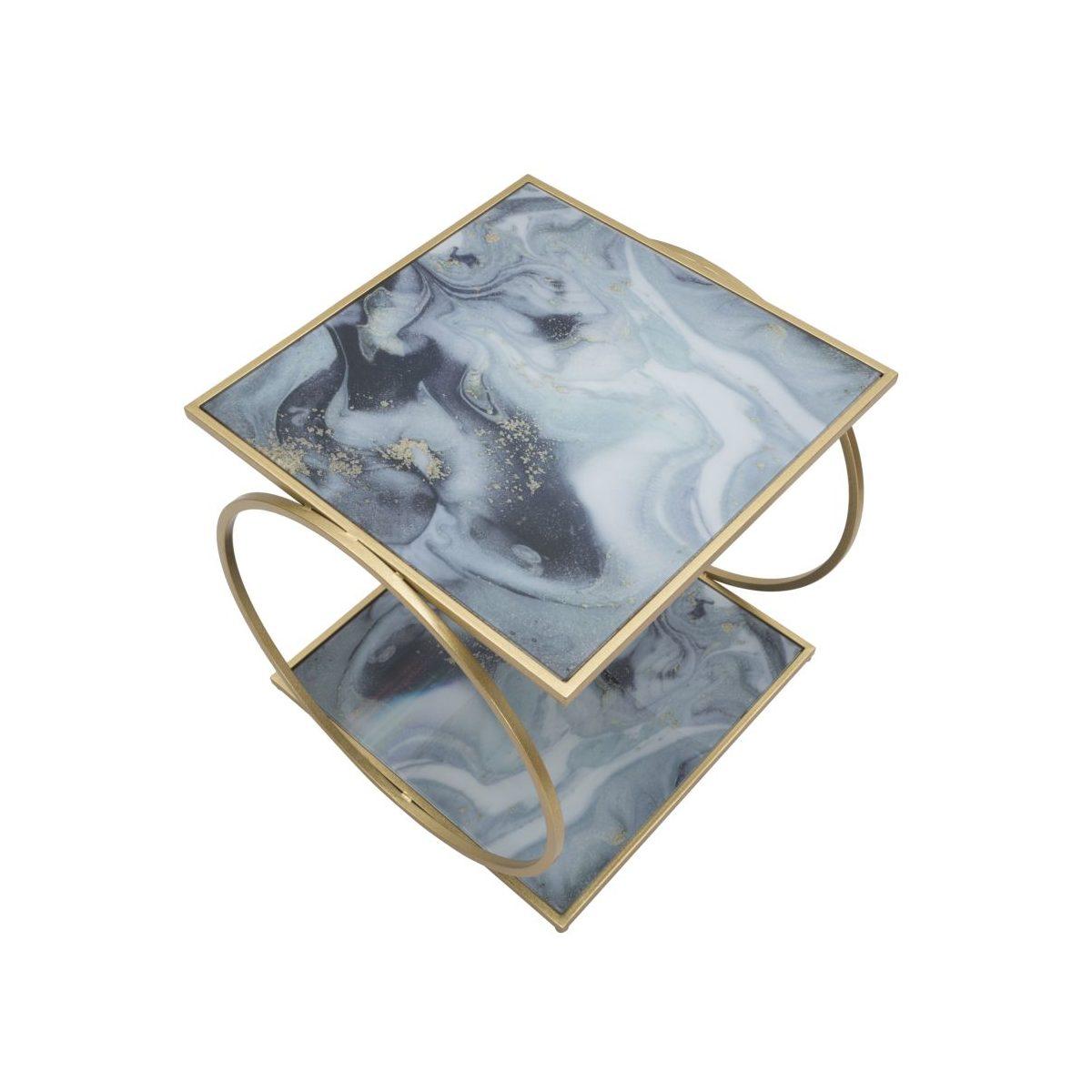 Tavolinetto glam 2 level cm 52,5x50x51