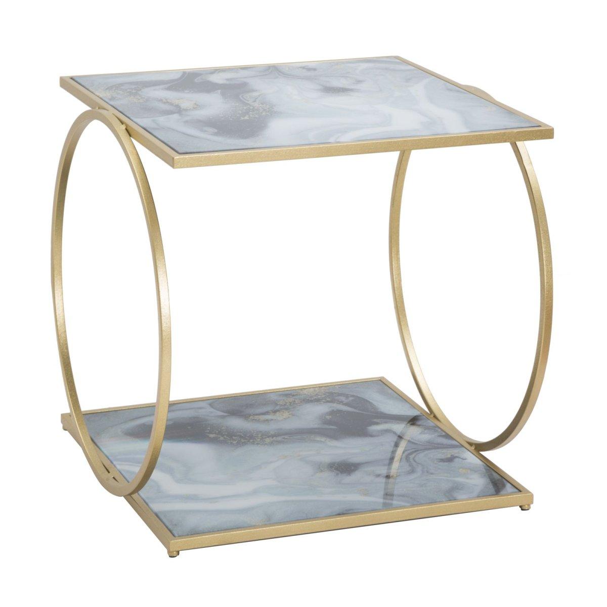 Tavolinetto glam 2 level cm 52,5x50x51