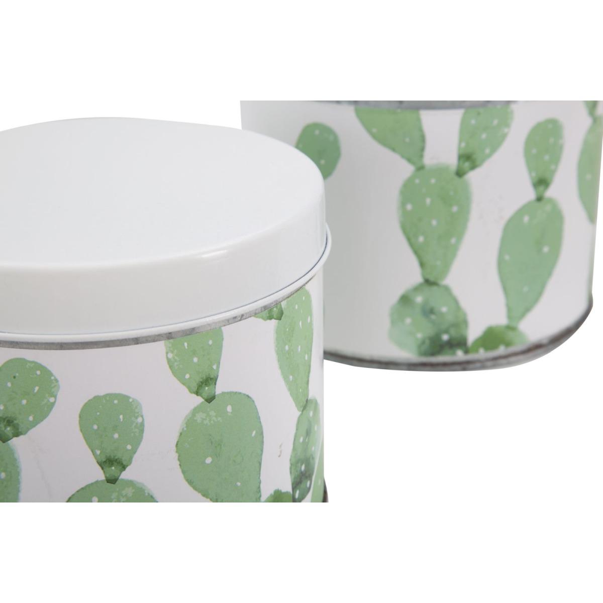 Cofanetti in latta cactus set 3 pz cm  Ø 15x13,5-14x11,5-12,5x10 min 2