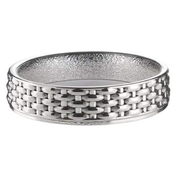 Svuotatasche in resina metallizzato vimini d.21 x h.4,5 cm Valenti