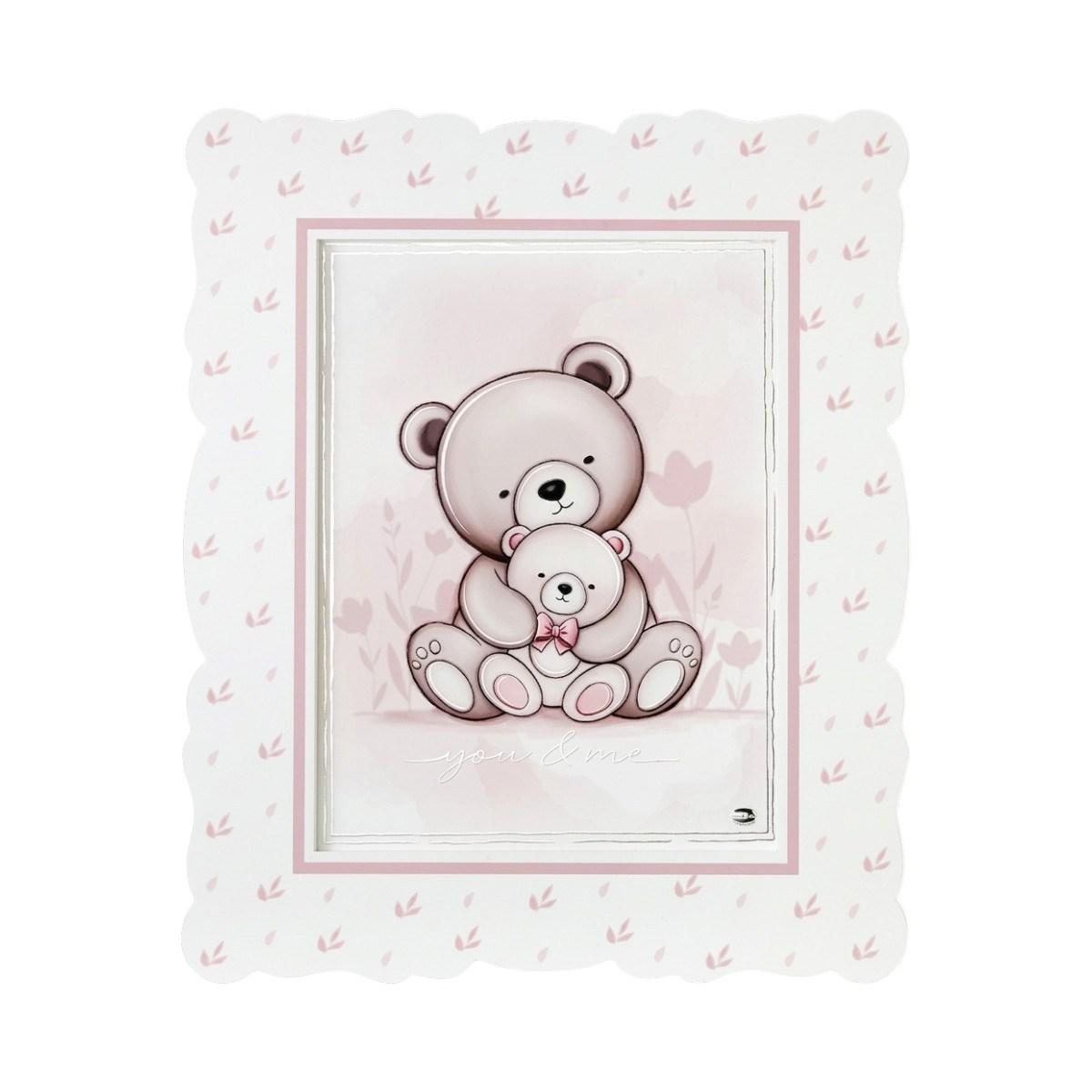 Quadro orsetti rosa 48x56,5 cm Valenti