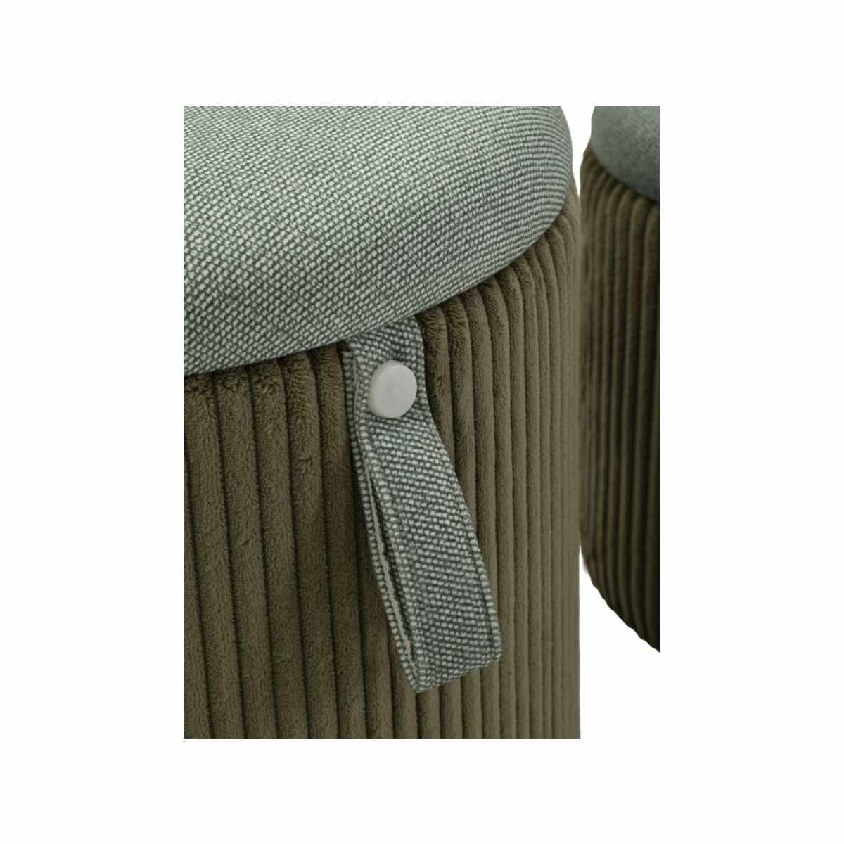 Puff c/contenitore bolzano verde set 2 pz cm Ø 38x38-32x28