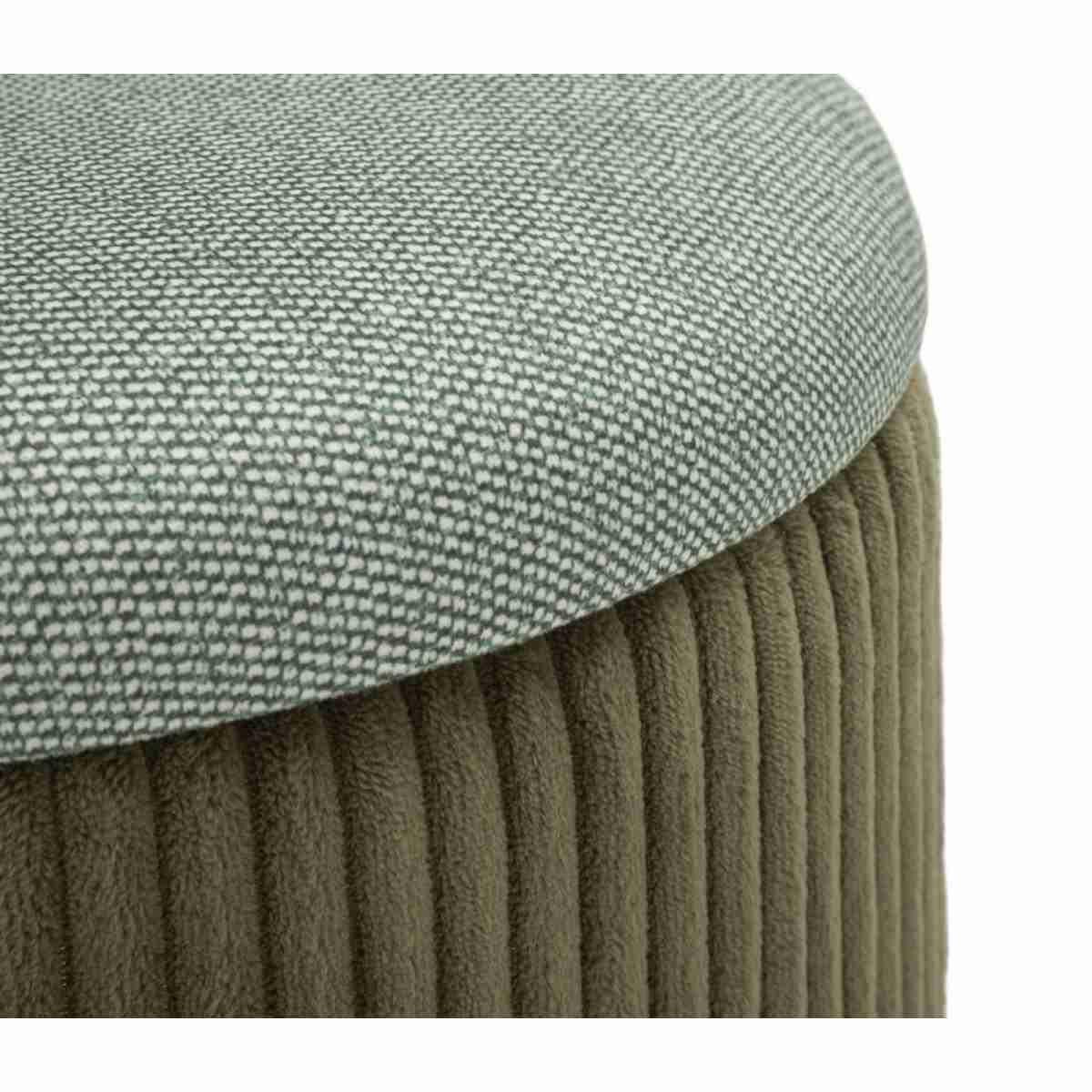 Puff c/contenitore bolzano verde set 2 pz cm Ø 38x38-32x28