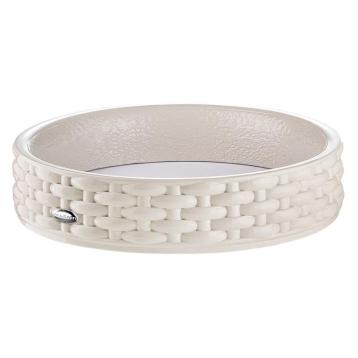 Svuotatasche in resina tortora vimini d21 x h4,5 cm Valenti