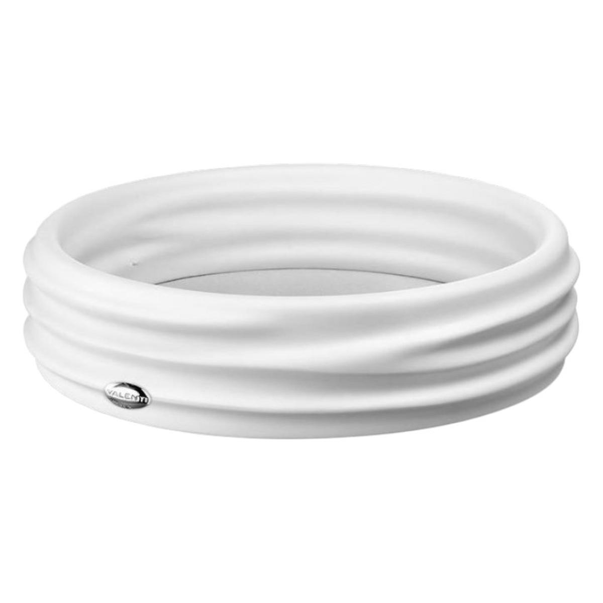 Svuotatasche in resina bianco onde d.21 x h.5 cm Valenti