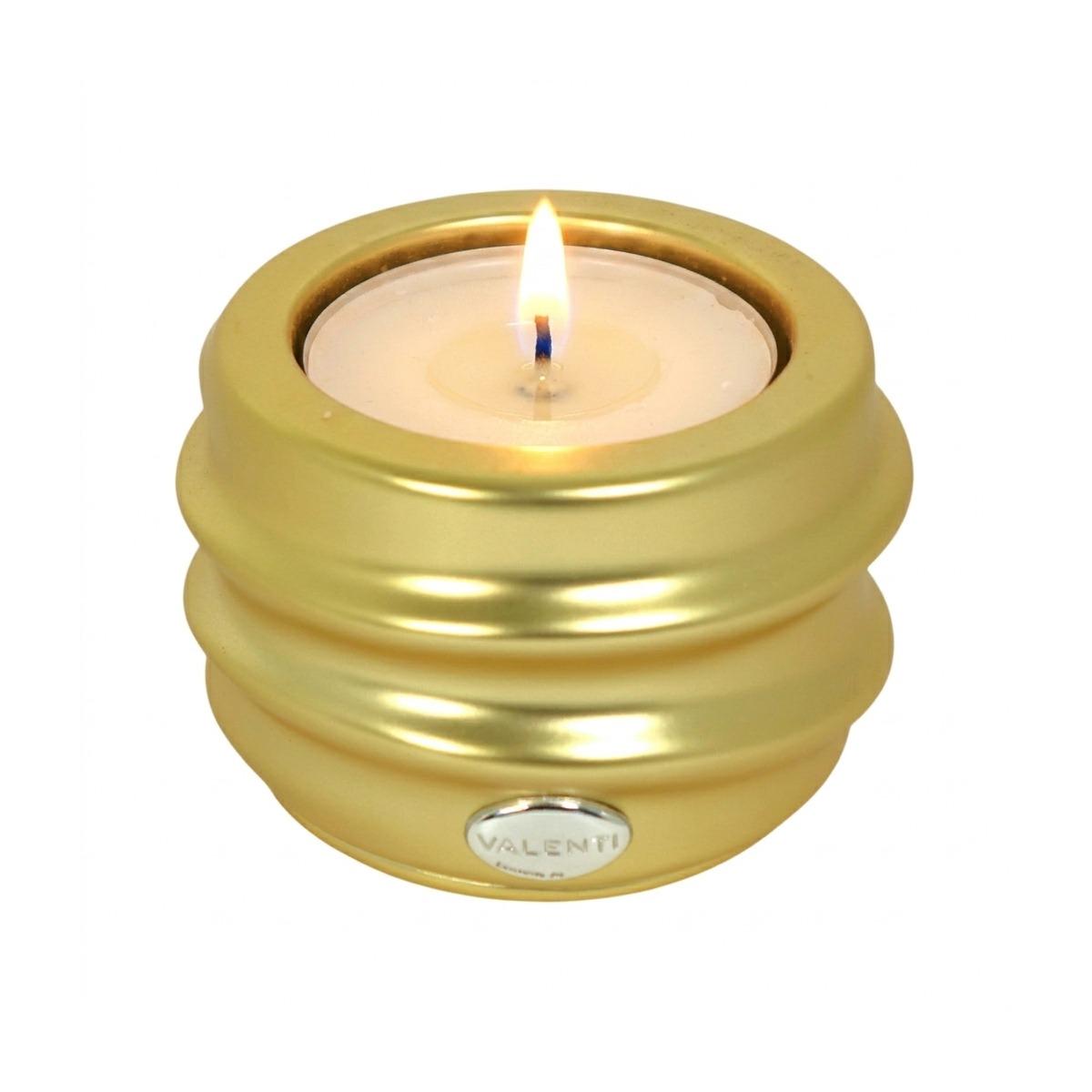 Portacandele in resina oro onde h.6 x d.9 cm Valenti