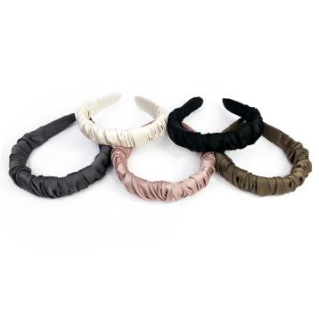 Cerchietto bombato arricciato satin croissant Le Kikke