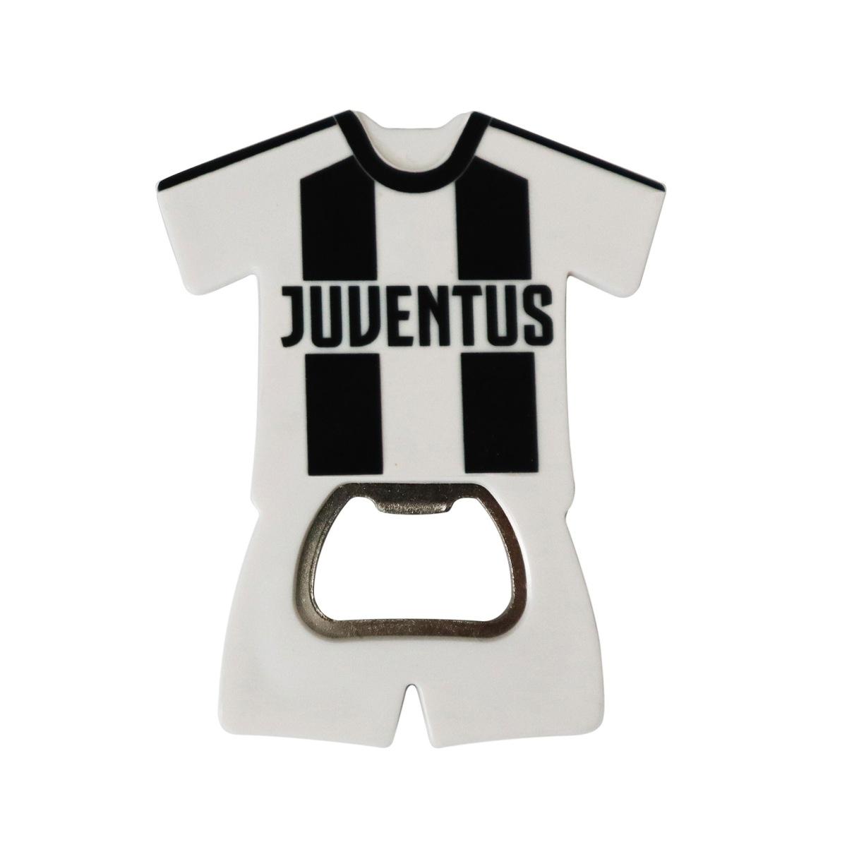 Apribottiglie magnetico in plastica e matallo con maglia ufficiale Juventus