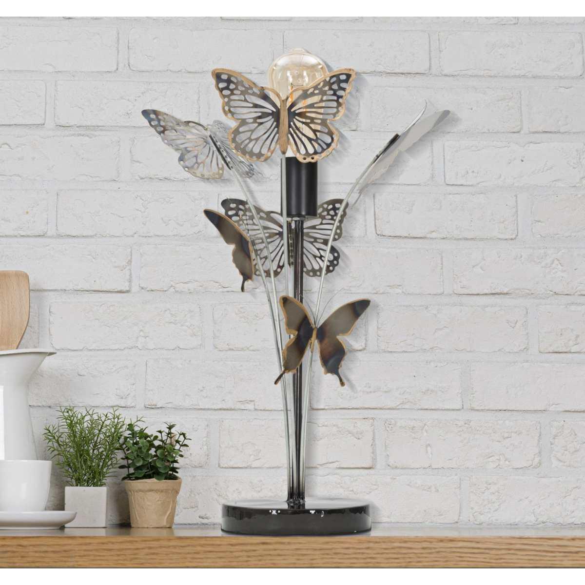 Lampada farfalle cm 32x32x47