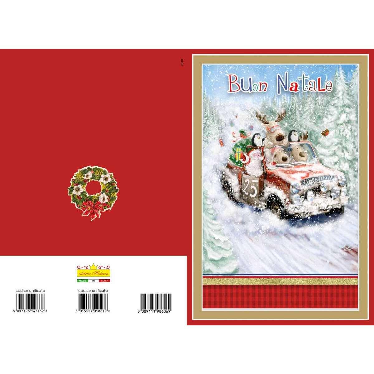 Biglietti auguri buon natale assortimento 4 soggetti