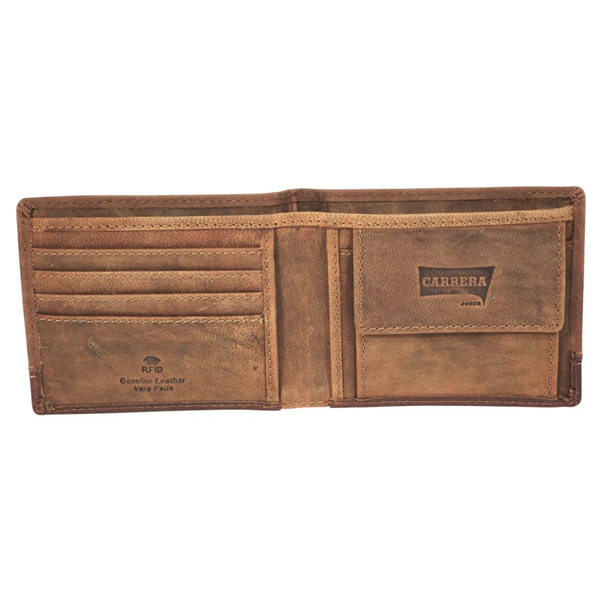 Portafogli uomo Dev collection bifold orizzontale con portamonete Carrera