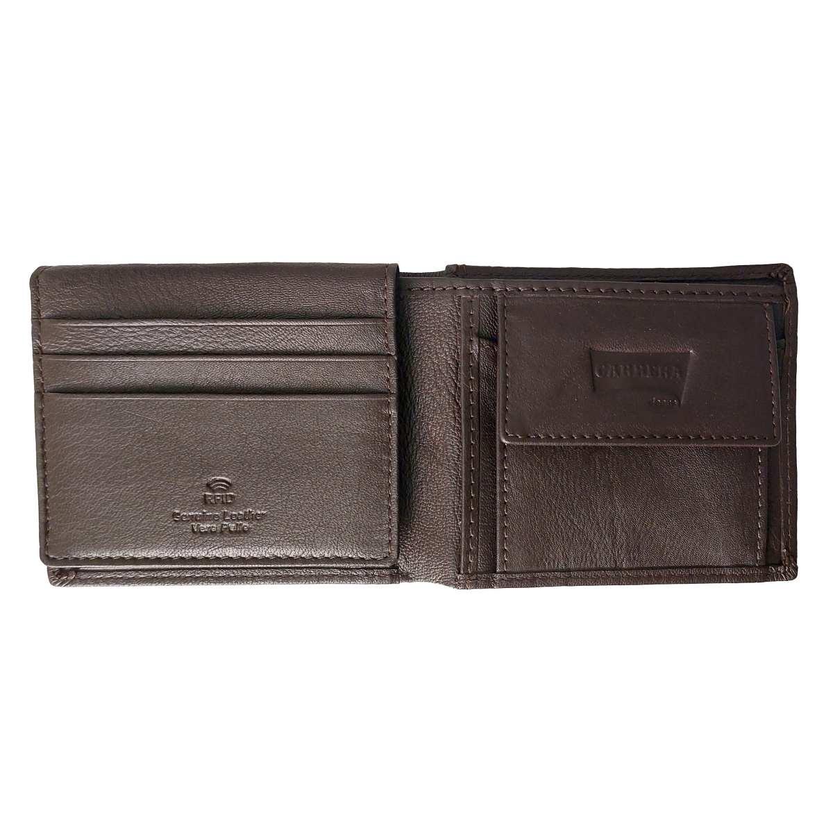 Portafogli uomo Berlino collection bifold orizzontale con portamonete Carrera