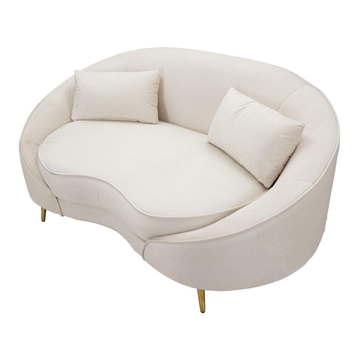 Divanetto 2 posti oslo c/cuscini crema cm 148x84x68