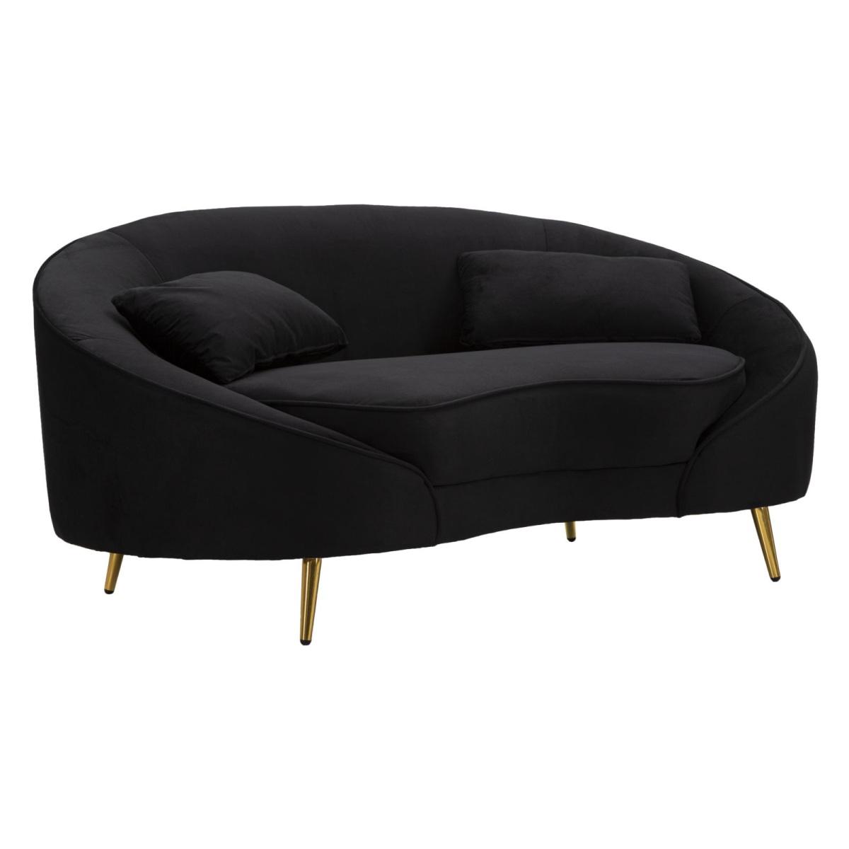 Divanetto 2 posti oslo c/cuscini nero cm 148x84x68