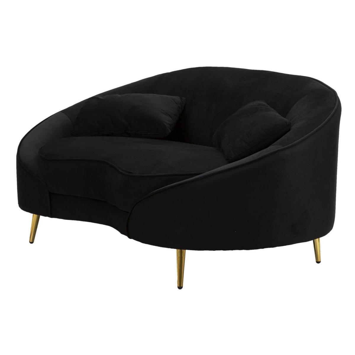 Divanetto 2 posti oslo c/cuscini nero cm 148x84x68