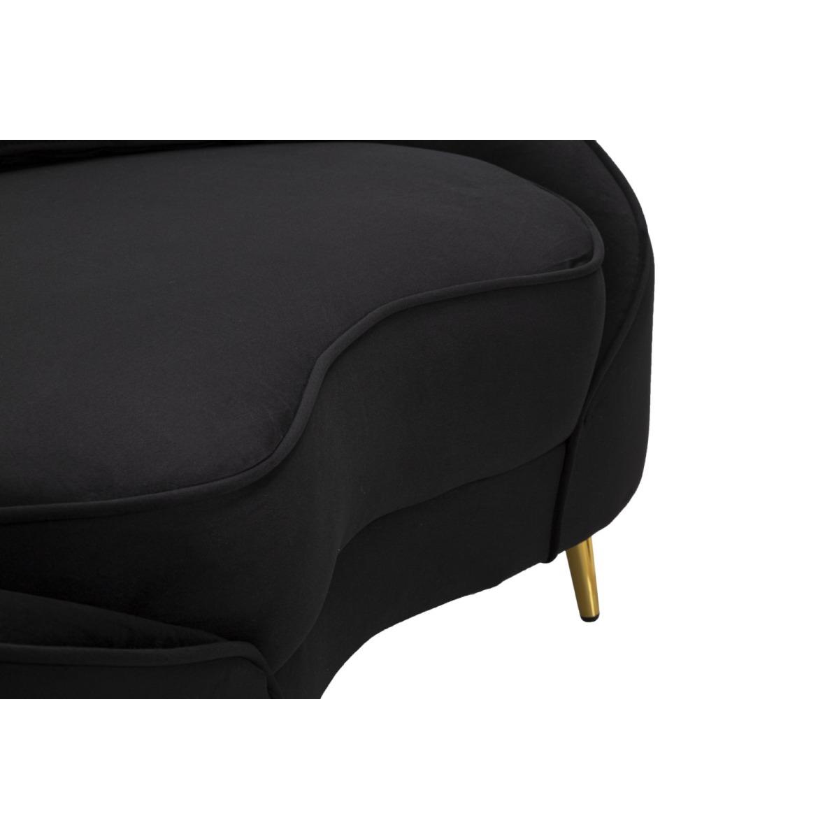 Divanetto 2 posti oslo c/cuscini nero cm 148x84x68