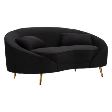 Divanetto 2 posti oslo c/cuscini nero cm 148x84x68