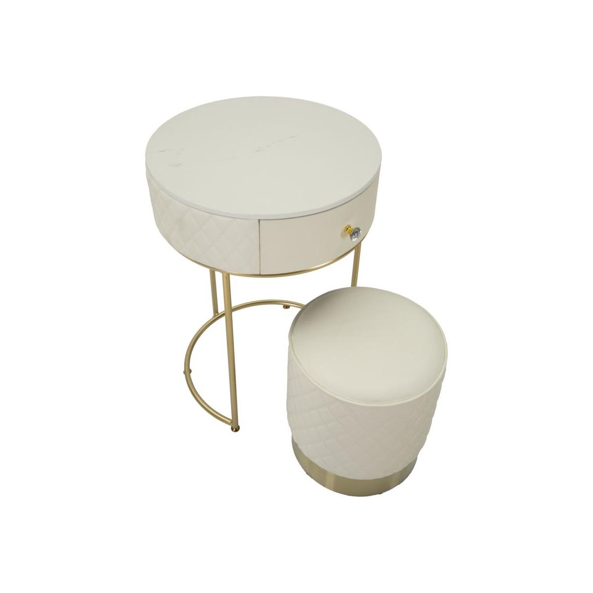 Comodino/toletta c/puff sharon cm Ø 52x70 - Ø 36x39