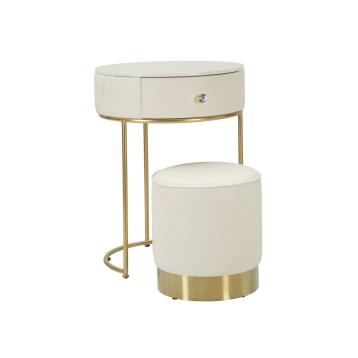 Comodino/toletta c/puff sharon cm Ø 52x70 - Ø 36x39