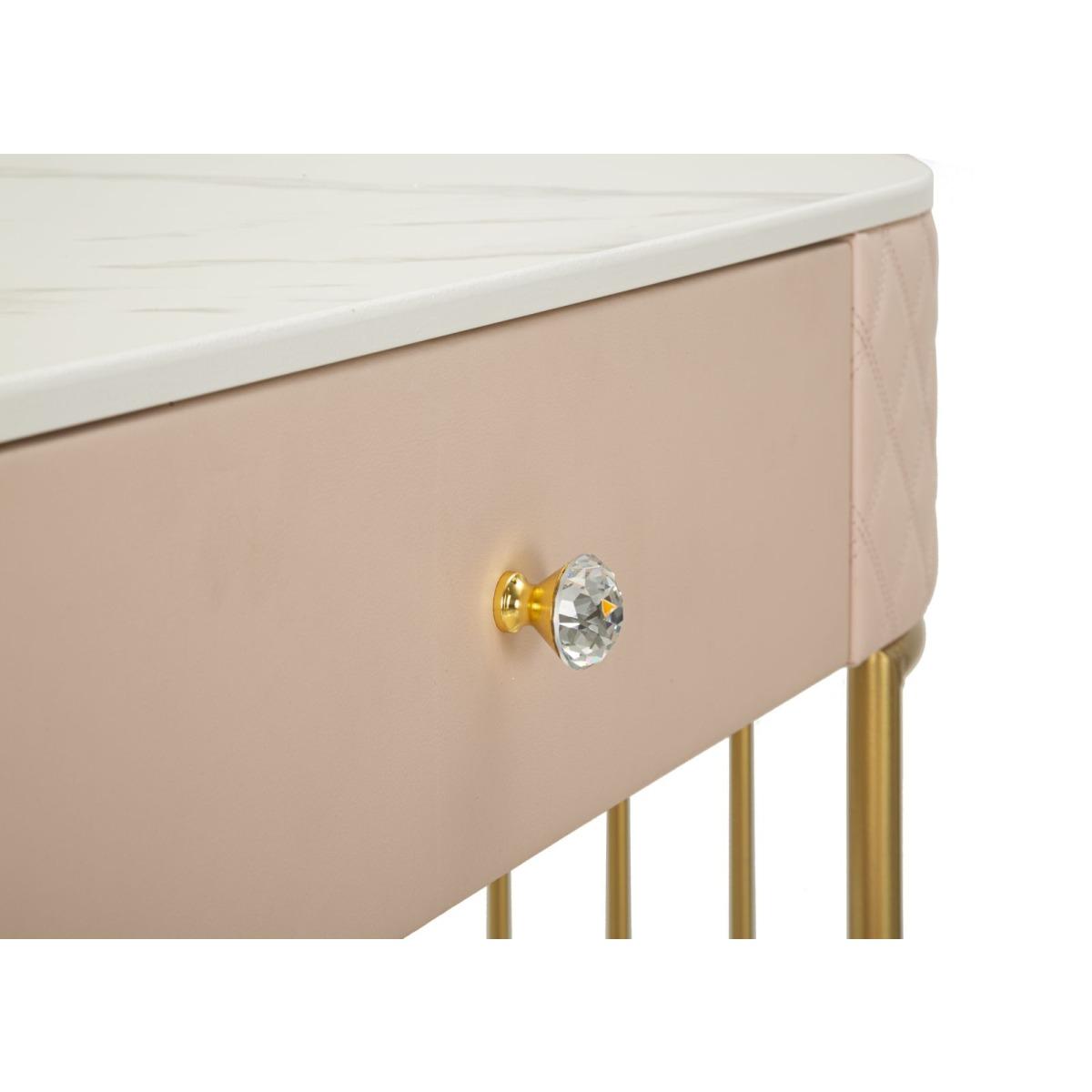 Toeletta sharon rosa c/puff cm 120x40x75 (misura puff Ø36x39)
