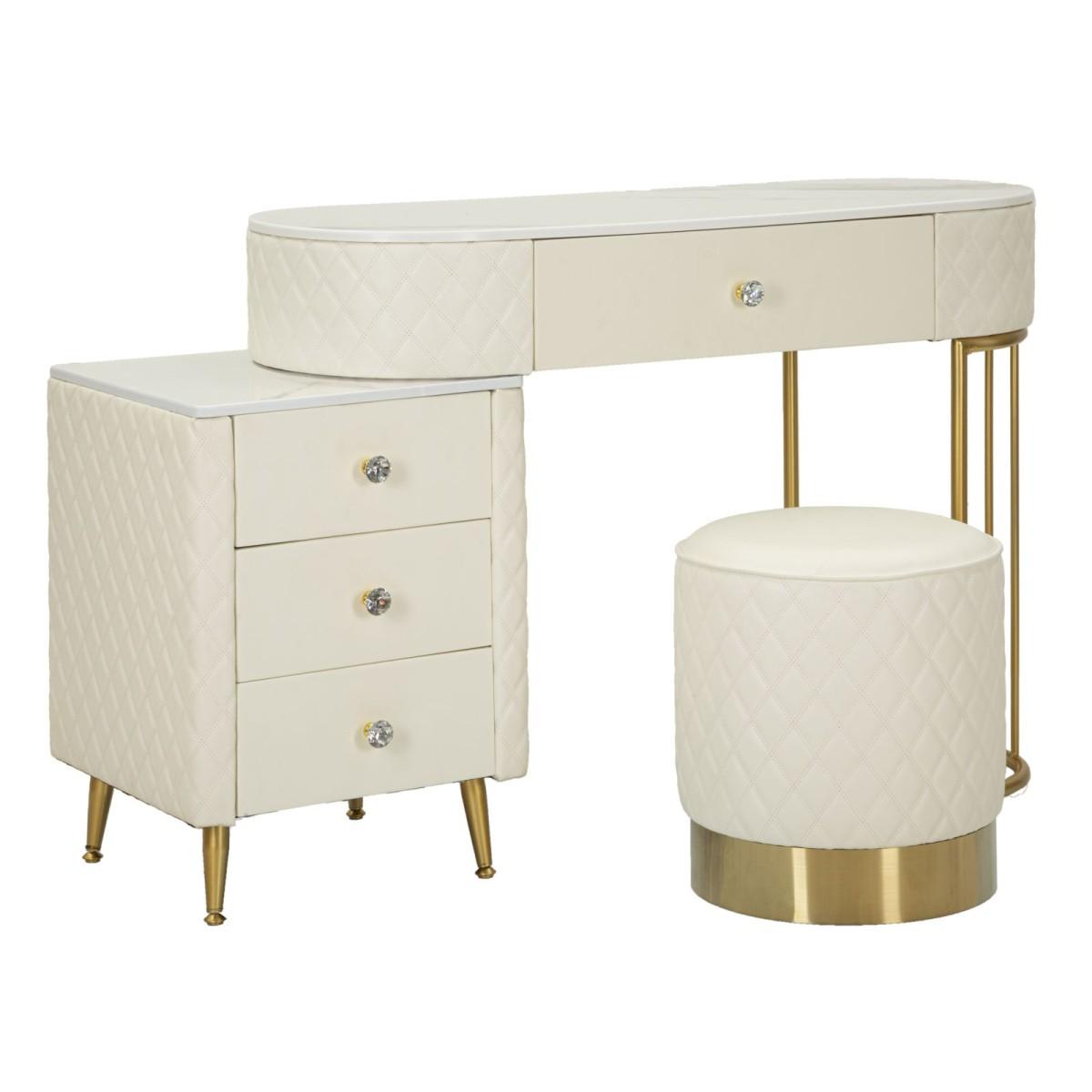 Toeletta sharon panna c/puff cm 120x40x75 (misura puff Ø36x39)