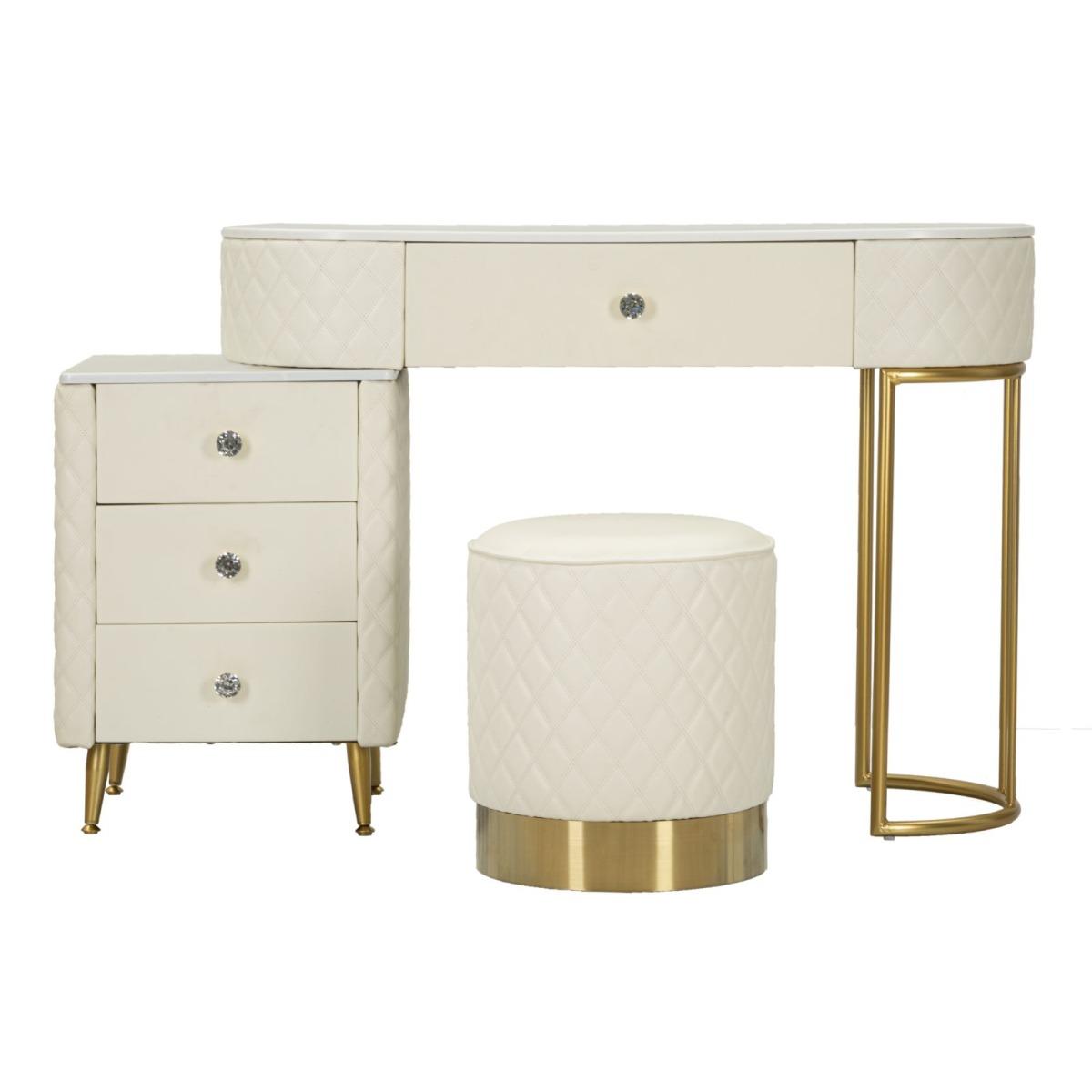 Toeletta sharon panna c/puff cm 120x40x75 (misura puff Ø36x39)