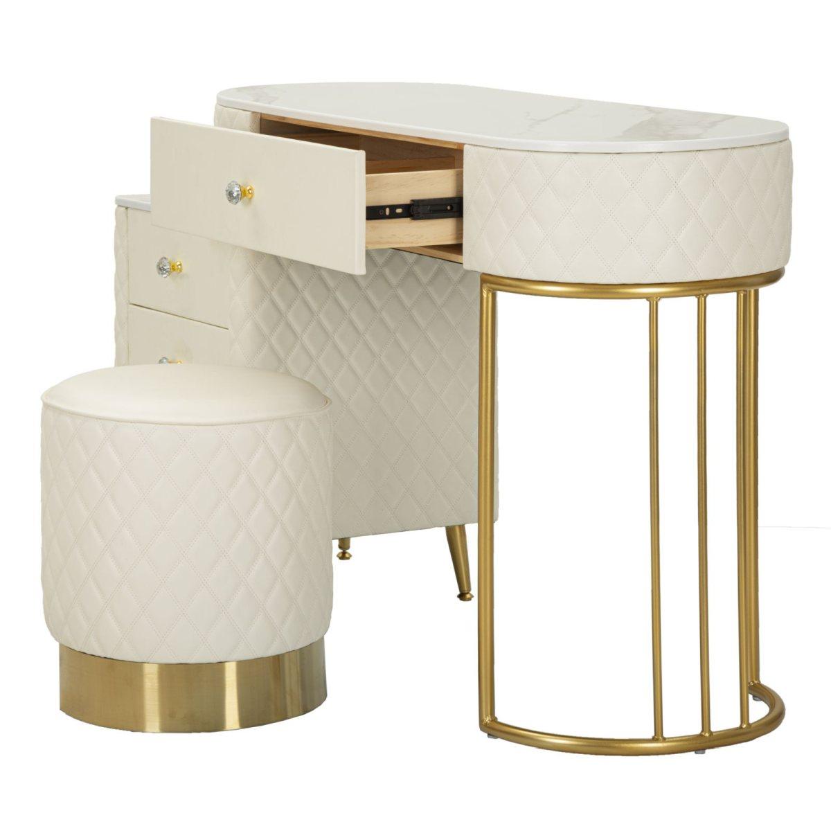 Toeletta sharon panna c/puff cm 120x40x75 (misura puff Ø36x39)