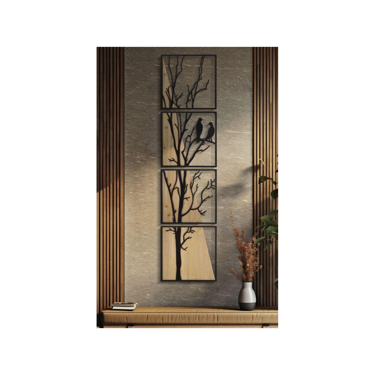 Pannello da muro bird ferro e wood set 4pz 50x2x200 (50x2x50)