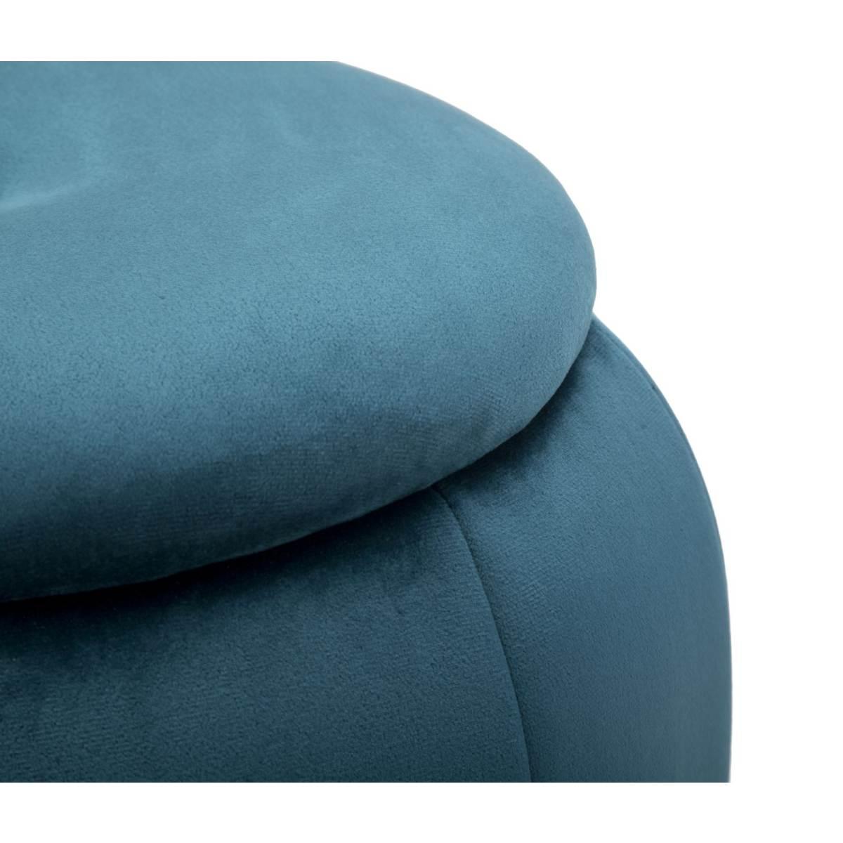 Puff/contenitore paris ottanio/gold cm Ø 43x43