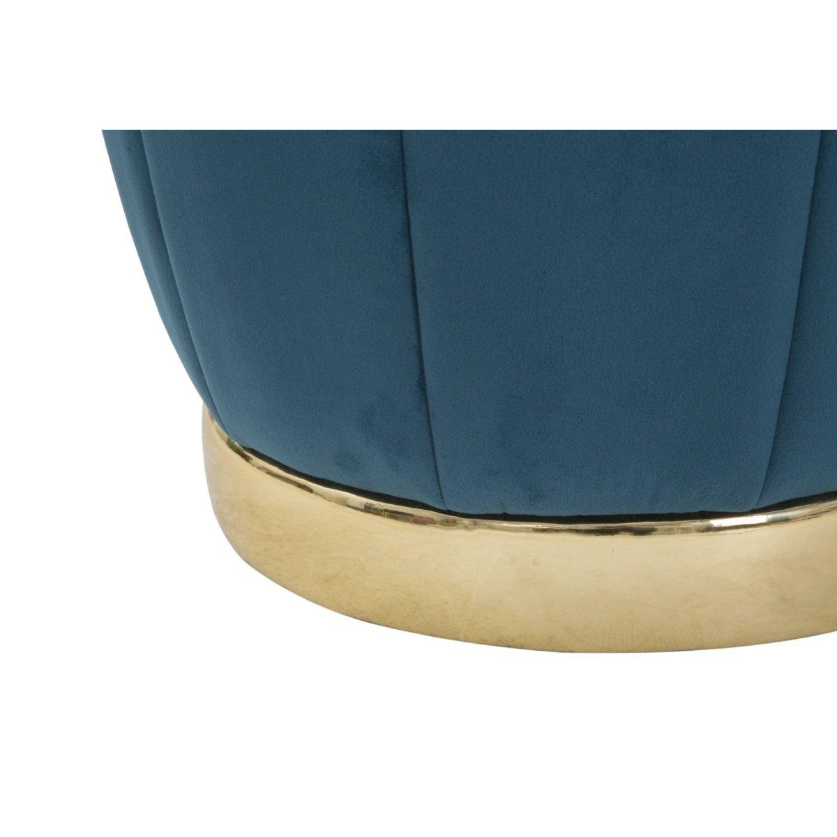 Puff/contenitore paris ottanio/gold cm Ø 43x43