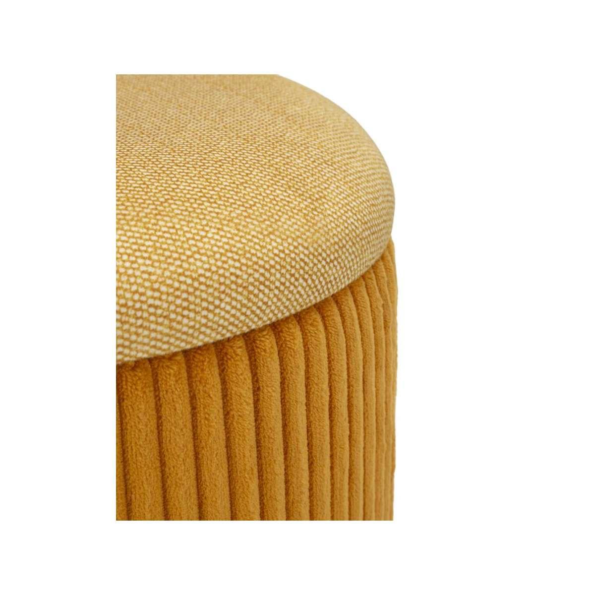 Puff c/contenitore bolzano senape set 2 pz cm Ø 38x38-32x28