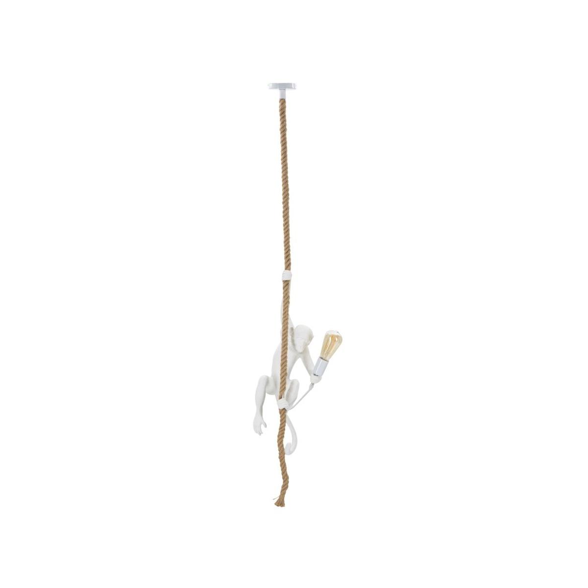 Lampadario monkey bianco cm 27x32x145