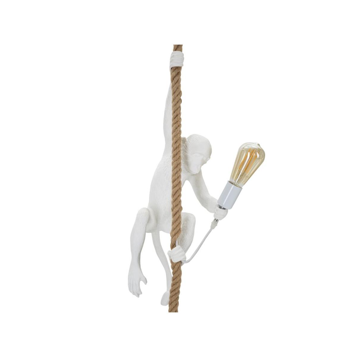 Lampadario monkey bianco cm 27x32x145